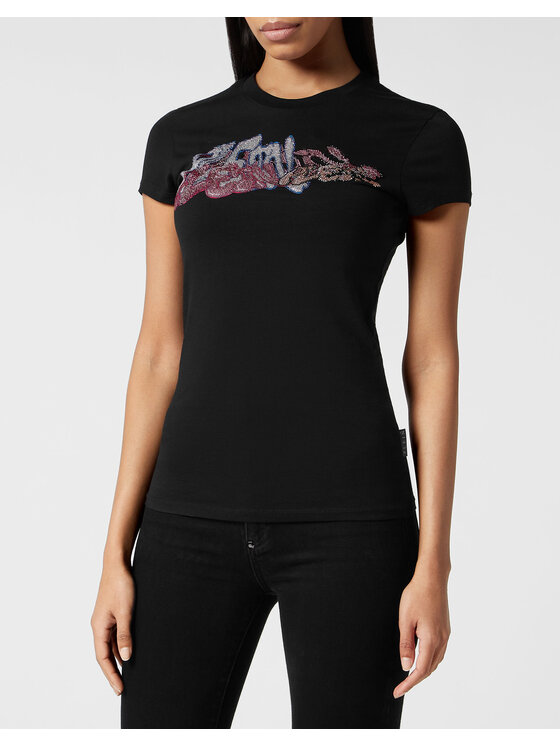 PHILIPP PLEIN PHILIPP PLEIN T-Shirt 9915 Czarny Skin Tight Fit