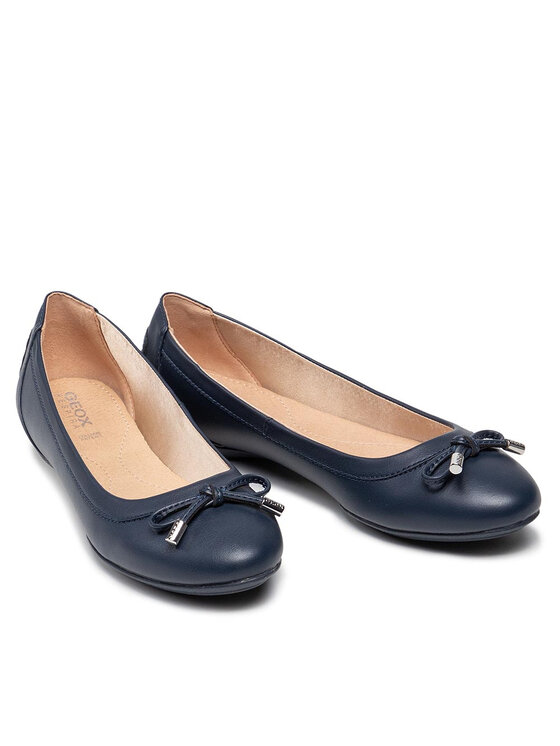 Geox Charlene A - Ballerines Fille En Cuir - Confort Respirant Semelle Caoutchouc - Taille Enfant
