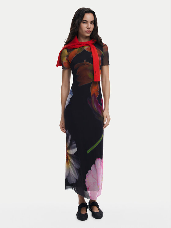 Desigual Desigual Haljina za svaki dan Roterdam 25SWVK12 Crna Slim Fit