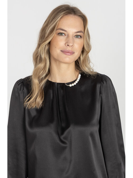 Deni Cler Milano Deni Cler Milano Bluzka T-DC-1424-E5-80-90-1 Czarny Regular Fit