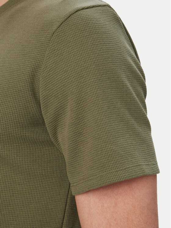 BOSS BOSS Tricou Waffle 50535891 Verde deschis Regular Fit