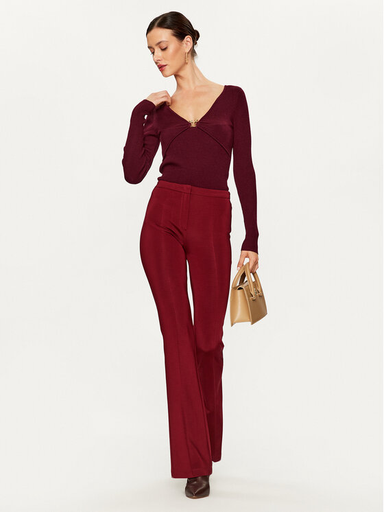 PINKO Pinko Spodnie materiałowe Hulka 100054 A04I Bordowy Regular Fit