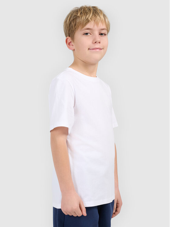 4F 4F T-Shirt BASIC+ Biały Oversize