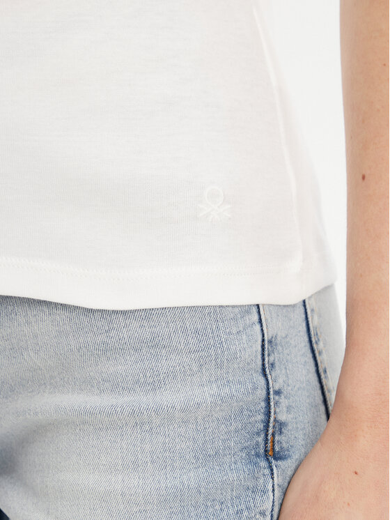 United Colors Of Benetton United Colors Of Benetton Тишърт 3GA2D1066 Бял Slim Fit
