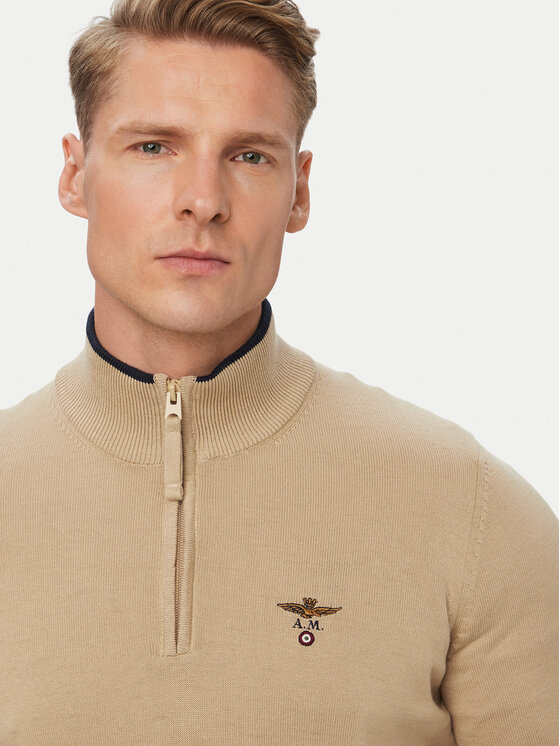 Aeronautica Militare Aeronautica Militare Sweater 262MA1670UL00506 Bézs Regular Fit