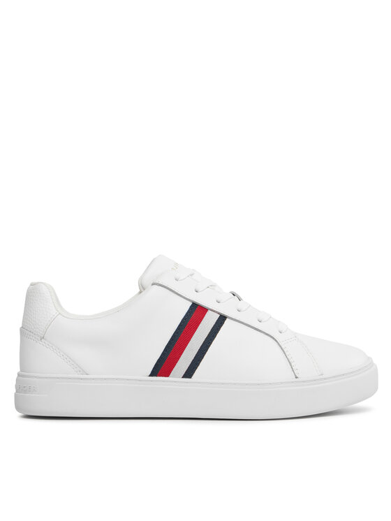 Tommy Hilfiger Tommy Hilfiger Laisvalaikio batai Essential Court Sneaker Stripes FW0FW07779 Balta