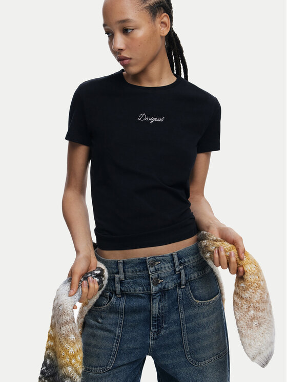 Desigual Desigual T-Shirt 25SWTK15 Μαύρο Regular Fit