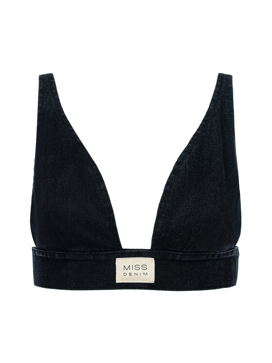 MissDenim MissDenim Top Denim Bra Czarny Basic Fit