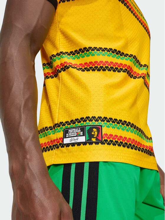 adidas adidas Koszulka techniczna Jamaica 26 x Bob Marley Home Authentic Jersey Żółty Slim Fit