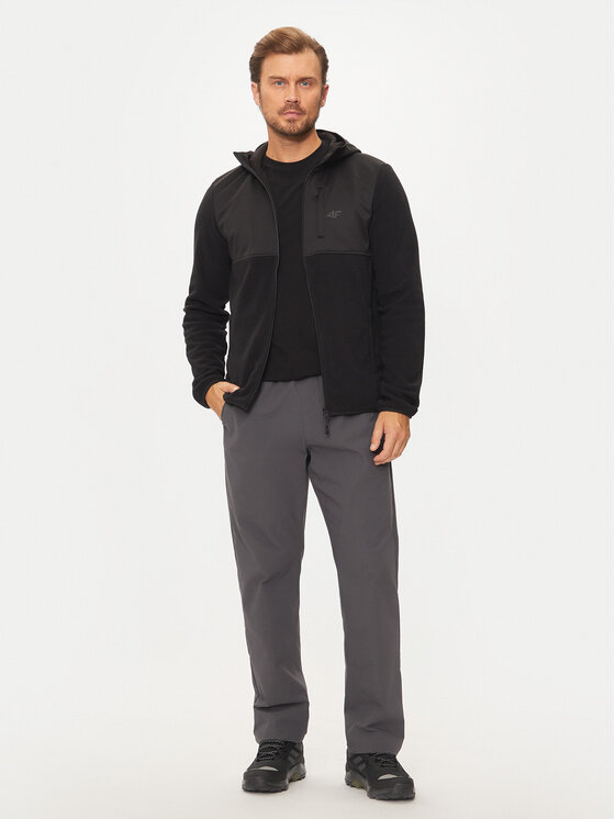4F 4F Felpa di pile 4FWAW24TFLEM269 Nero Regular Fit
