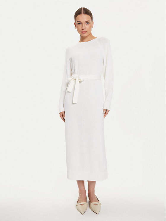Max Mara Leisure Max Mara Leisure Úpletové šaty Scrivia 24263260 Bílá Regular Fit