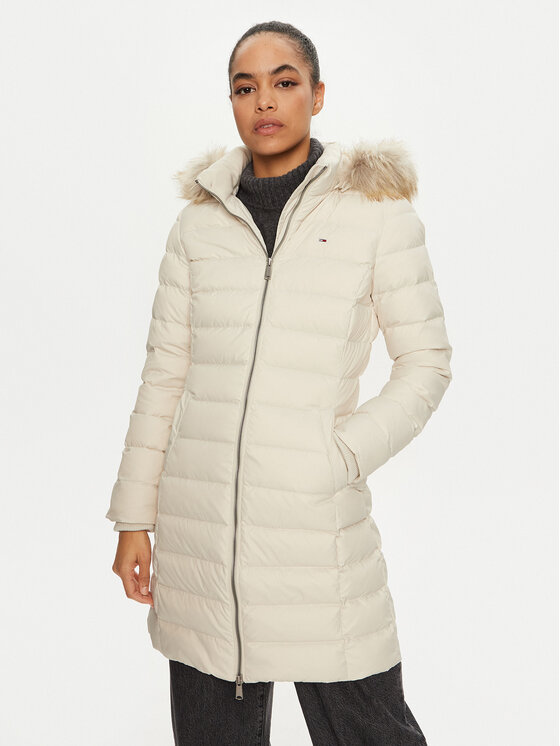 Tommy Jeans Tommy Jeans Vatovaná bunda Essential DW0DW18864 Écru Slim Fit