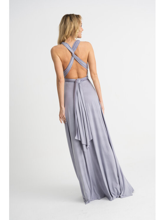 ROSE AVENUE ROSE AVENUE Sukienka wieczorowa MULITWAY Szary Long Fit