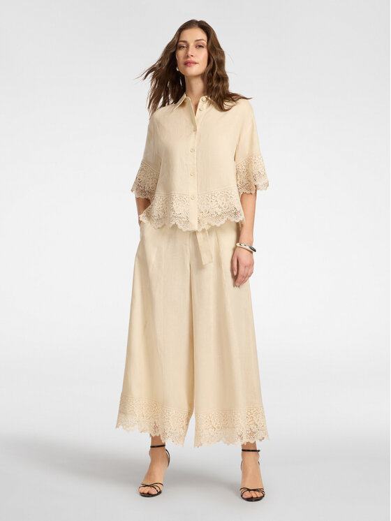 Elena Mirò Elena Mirò Camicia 5188P000271N002 Crema Regular Fit