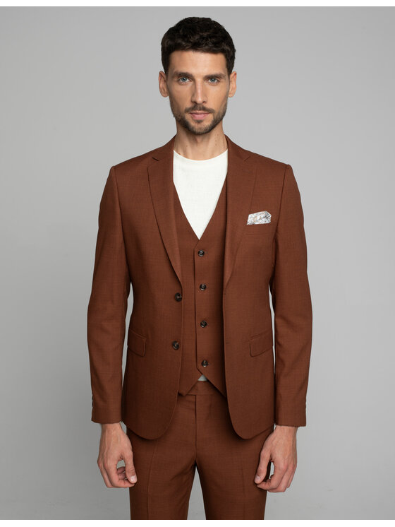 Borgio Męska Marynarka, rozmiar 176/108, Miedziana, barzano/cg