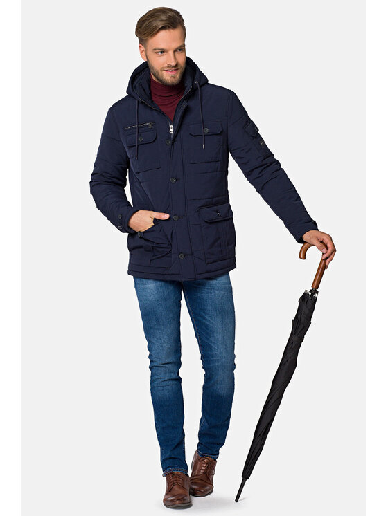 Lancerto Lancerto Kurtka zimowa Taranto Granatowy Regular Fit
