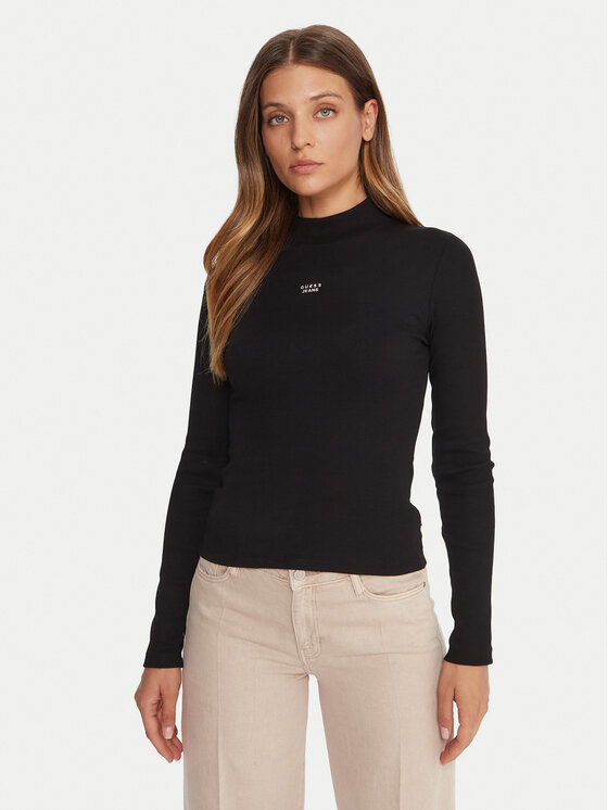 Guess Jeans Guess Jeans Гольф W5BP23 KA0H1 Чорний Slim Fit