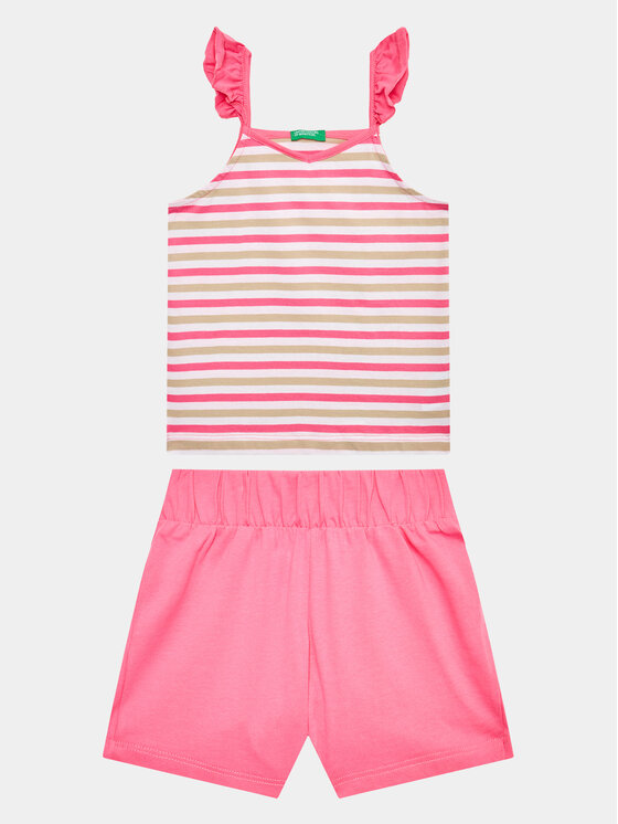 United Colors Of Benetton Set top i pantaloni scurti 3NVVGK009 Colorat Regular Fit
