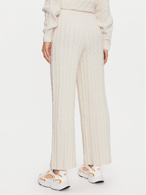 adidas adidas Úpletové kalhoty JN7658 Écru Regular Fit