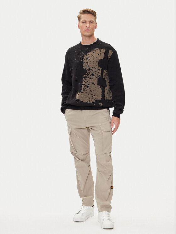 G-Star Raw G-Star Raw Sweter Sprayed 89 D27772-D488 Czarny Relaxed Fit