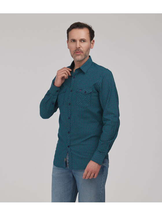 Lee Cooper Lee Cooper Koszula MALT Niebieski Slim Fit