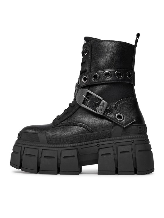 Buffalo Buffalo Kotníková obuv Gospher Lace Up Mid 1622351 Černá