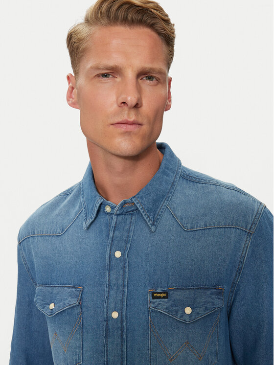 Wrangler Wrangler Koszula jeansowa Western 112341913 Niebieski Regular Fit