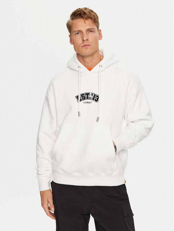 Off-White Off-White Mikina OMBB085G23FLE0150110 Bílá Regular Fit