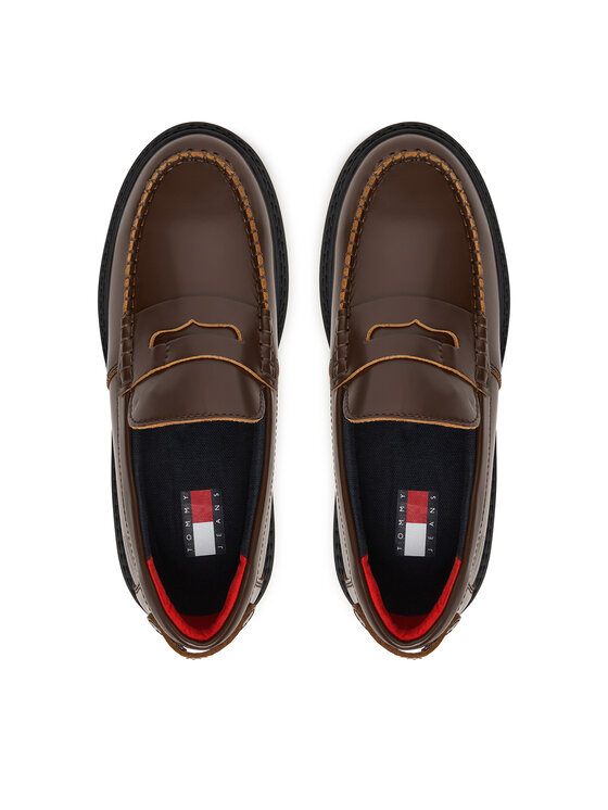 Tommy Jeans Tommy Jeans лоуфъри с дебела подметка Archive '01 Leather Loafer EN0EN03022 Кафяв