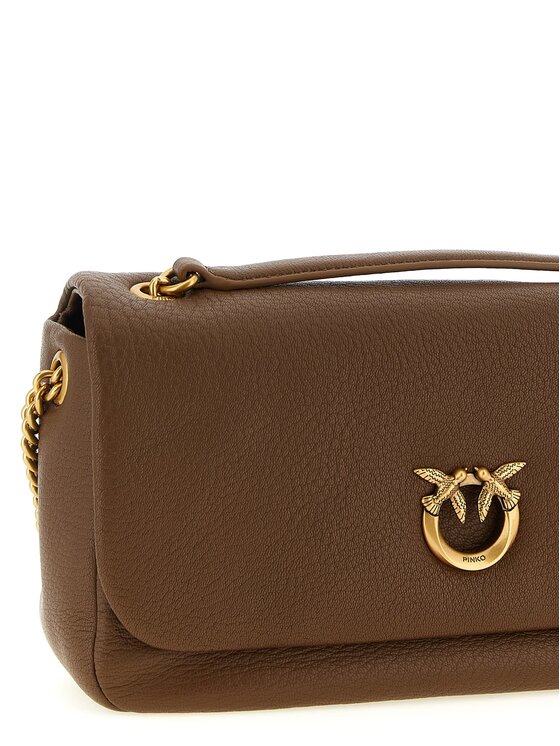 PINKO PINKO Torebka Brown Lamb Leather Shoulder Brązowy