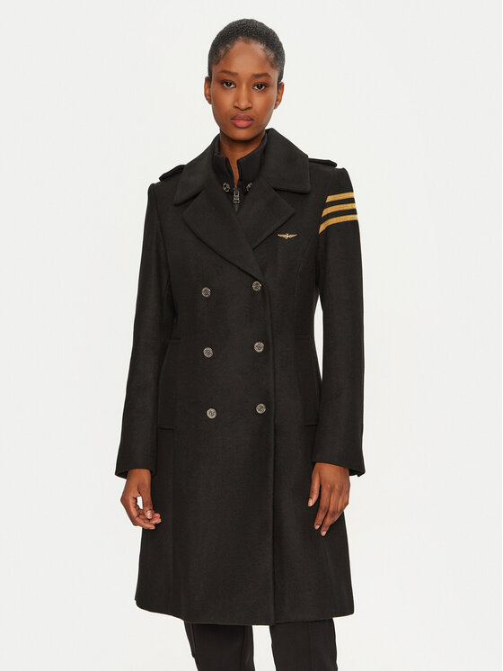 Aeronautica Militare Aeronautica Militare Kevad-sügis mantel 242AB2965DCT3403 Must Regular Fit