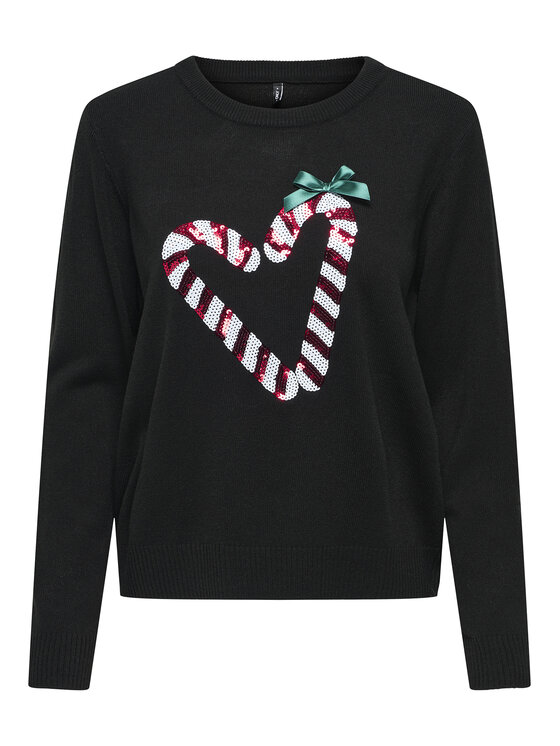 ONLY ONLY Maglione Xmas Shine 15355004 Nero Regular Fit