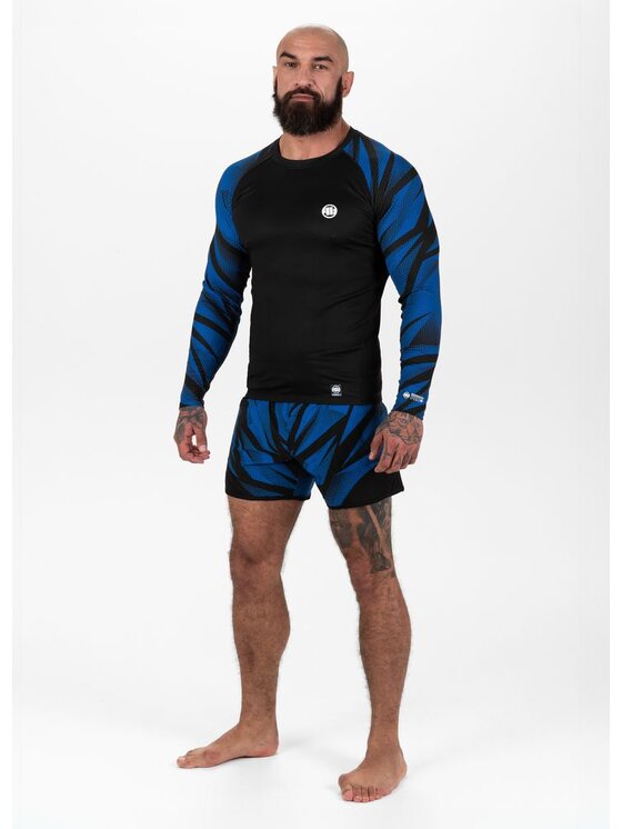 PITBULL PITBULL Koszulka techniczna Longsleeve Rashguard Performance Pro plus Belt S Niebieski Regular Fit