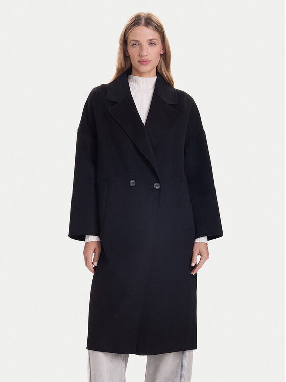 ViCOLO ViCOLO Volneni plašč TF0003 Črna Regular Fit