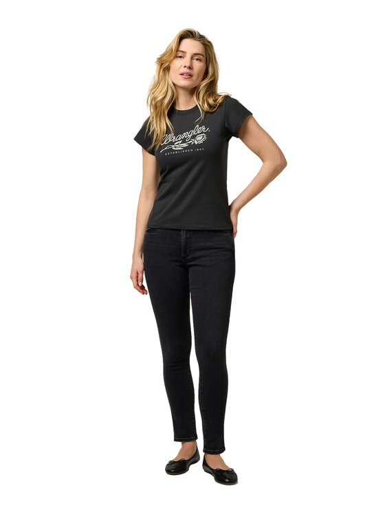 Wrangler Wrangler T-Shirt 112370820 Czarny Regular Fit
