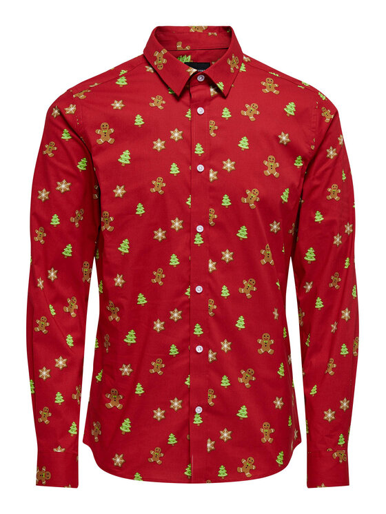 Only & Sons Only & Sons Košulja 22027330 Crvena Regular Fit