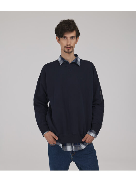 Lee Cooper Lee Cooper Bluza NICO Granatowy Relaxed Fit