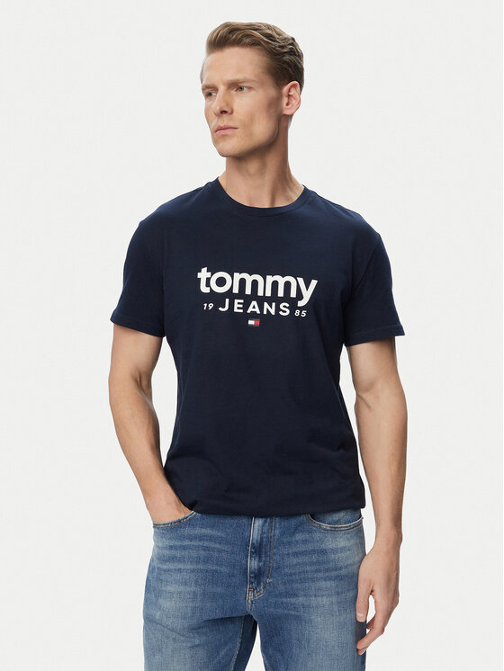 Tommy Jeans Tricou Graphic DM0DM23376 Bleumarin Slim Fit