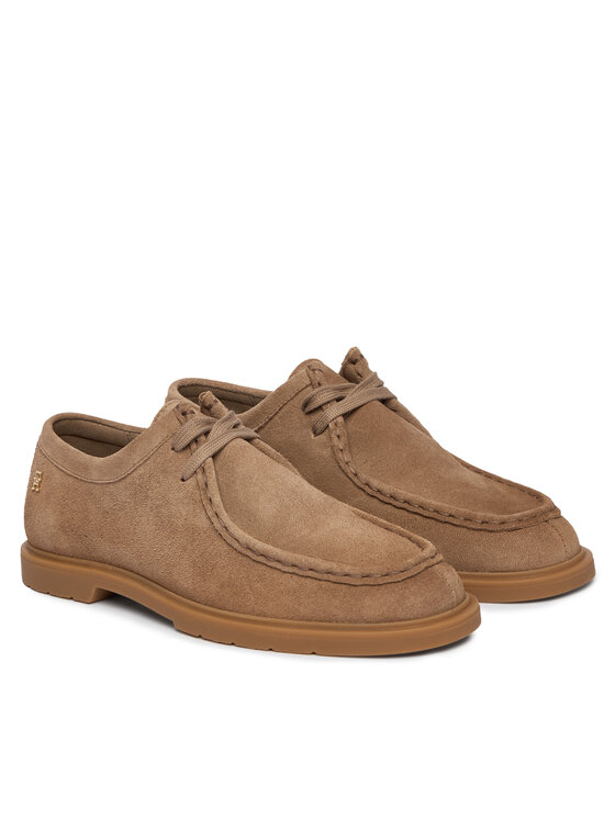 Tommy Hilfiger Tommy Hilfiger Nizki čevlji Lightweight Suede Apron Toe FW0FW09262 Bež