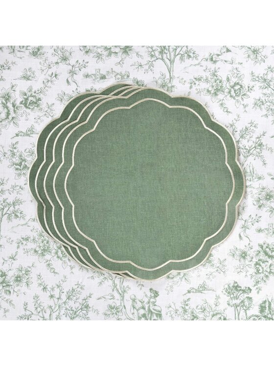 Roseberry Home Roseberry Home Podkładka na stół haftowana Green Petali Zielony