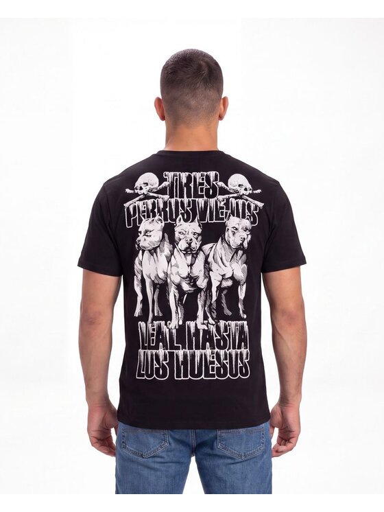 PITBULL PITBULL T-Shirt TRES PERROS VIEJOS Czarny Regular Fit