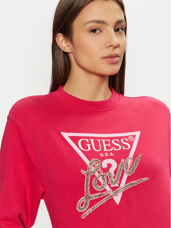 Guess Guess Mikina W5RQ04 KB683 Červená Regular Fit