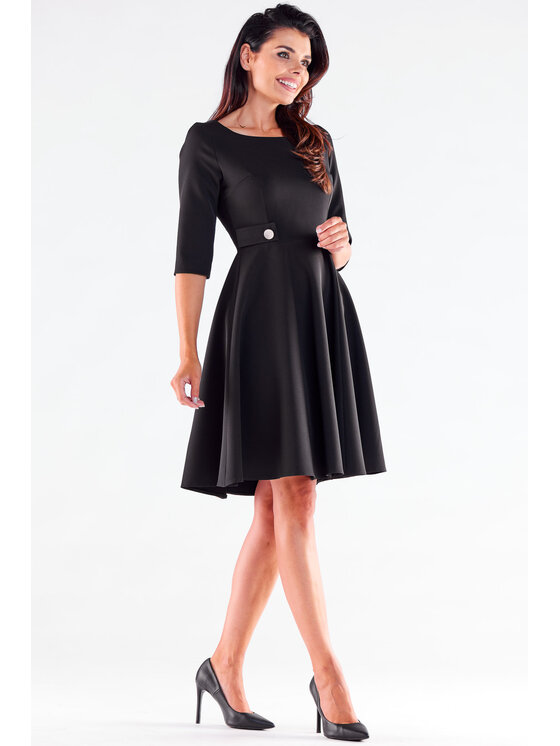Awama Awama Sukienka koktajlowa A520 Czarny Basic Fit
