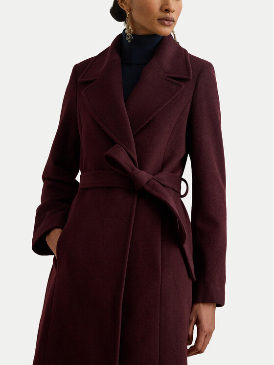 LAUREN RALPH LAUREN LAUREN RALPH LAUREN Palton de lână 297962169005 Vișiniu Regular Fit