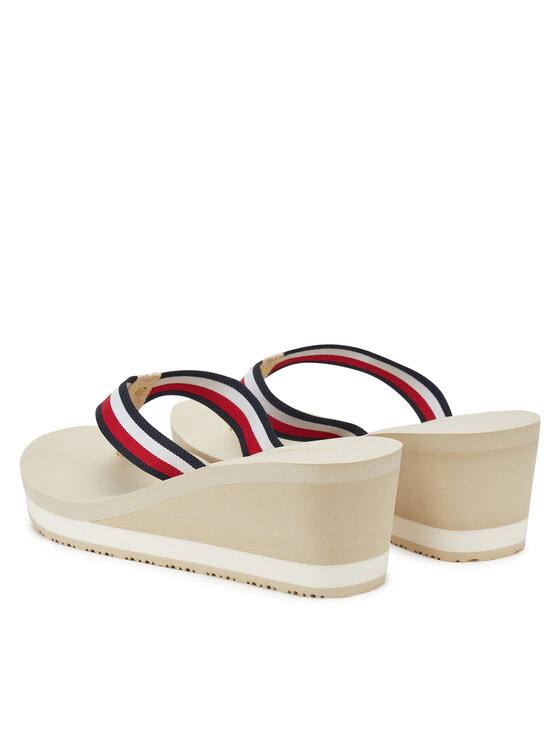 Tommy Hilfiger Tommy Hilfiger Flip-flops Th Corporate Wedge Beach Sandal FW0FW08520 Bézs