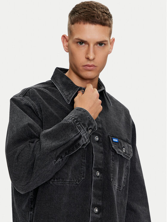 HUGO Hugo Джинсова сорочка Ebolt 50513847 Сірий Oversize