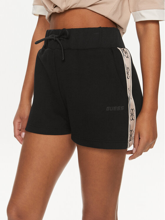 Guess Guess Sportovní kraťasy Britney V3GD13 KB3P2 Černá Loose Fit