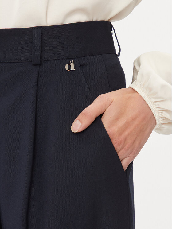 Dixie Dixie Spodnie materiałowe PCHSVCGA Granatowy Relaxed Fit