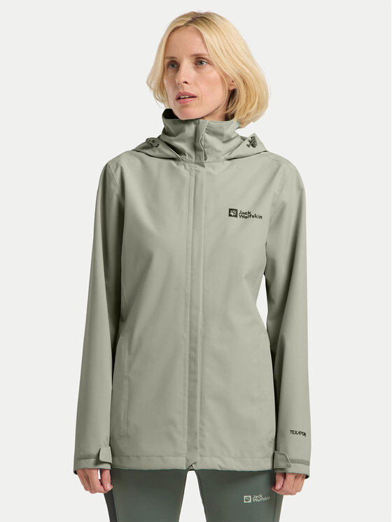 Jack Wolfskin Jack Wolfskin Outdoor kabát Trailtime 2l A63902 Zöld Regular Fit