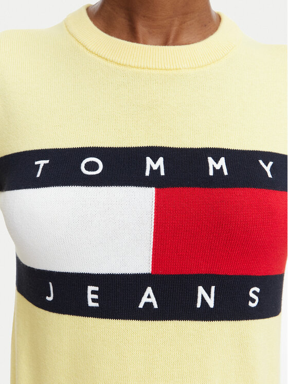 Tommy Jeans Tommy Jeans Pullover Flag DW0DW22930 Hellgelb Regular Fit